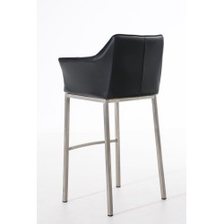 Taburete de bar Damaso E con estructura de 4 patas, color negro