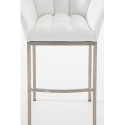Taburete de bar Damaso E con estructura de 4 patas en color blanco