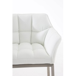 Taburete de bar Damaso E con estructura de 4 patas en color blanco