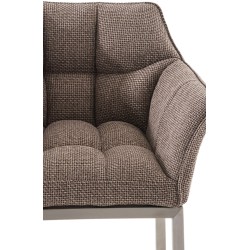 Taburete de bar de tela Damaso E con estructura de 4 patas en marrón tierra