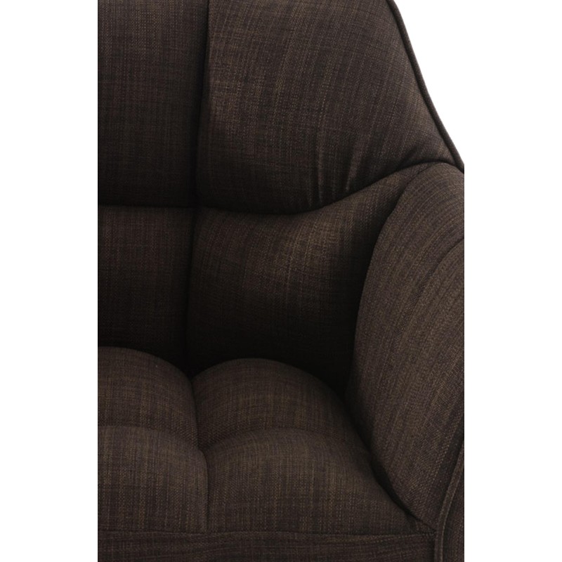 Taburete de bar de tela Damaso B con estructura de 4 patas en color marrón