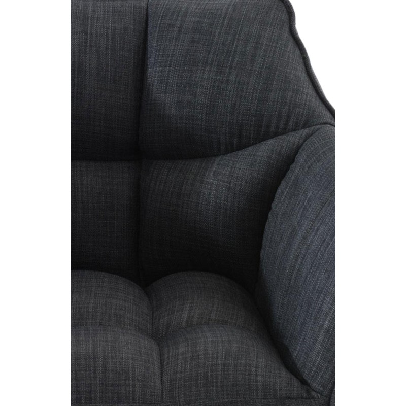 Taburete de bar de tela Damaso B con estructura de 4 patas en gris oscuro