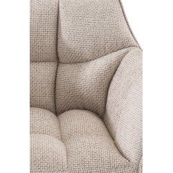 Taburete de bar de tela Damaso B con estructura de 4 patas en color marfil