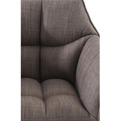 Taburete de bar de tela Damaso B con estructura de 4 patas en color gris