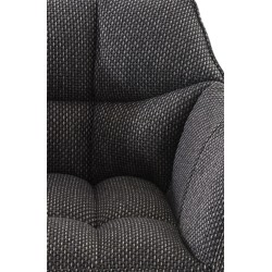 Taburete de bar de tela Damaso B con estructura de 4 patas en gris titanio