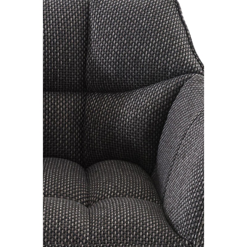 Taburete de bar de tela Damaso B con estructura de 4 patas en gris titanio