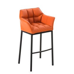 Taburete de bar Damaso B con estructura naranja de 4 patas
