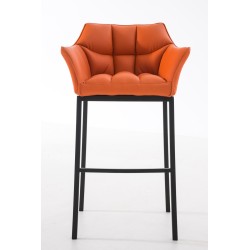 Taburete de bar Damaso B con estructura naranja de 4 patas