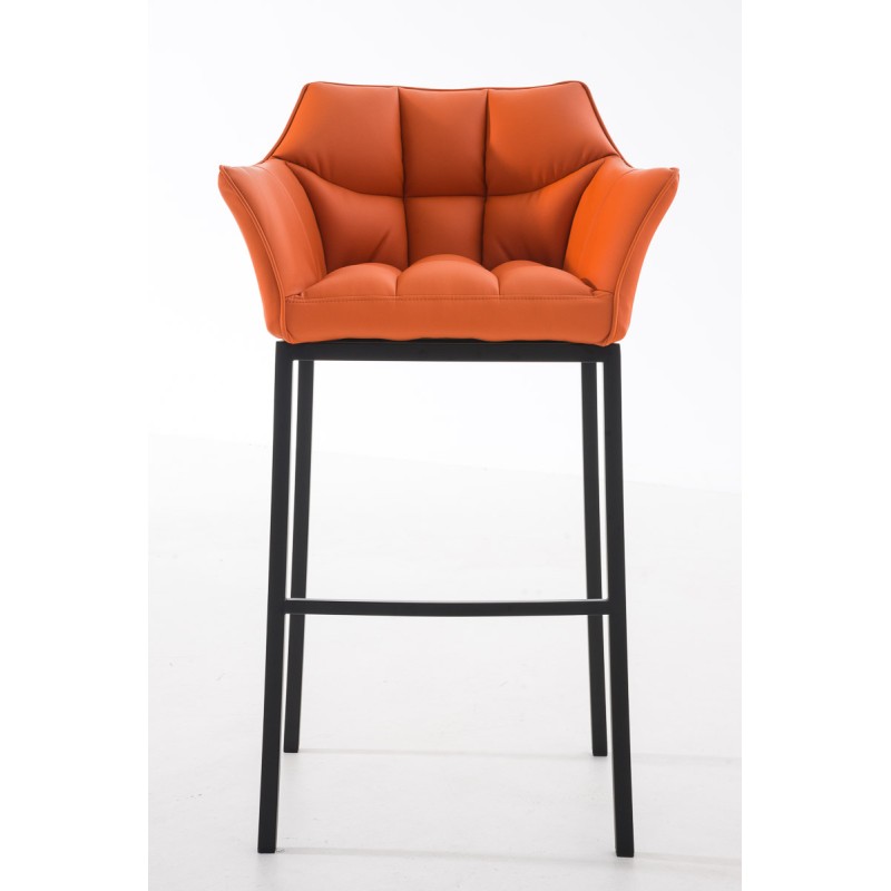 Taburete de bar Damaso B con estructura naranja de 4 patas