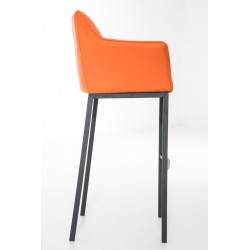 Taburete de bar Damaso B con estructura naranja de 4 patas