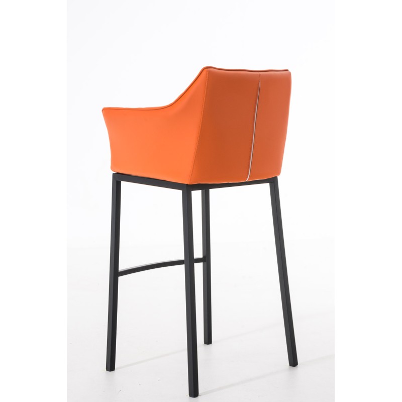 Taburete de bar Damaso B con estructura naranja de 4 patas