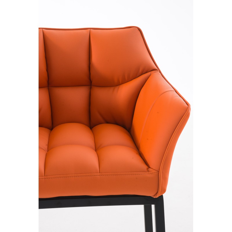 Taburete de bar Damaso B con estructura naranja de 4 patas