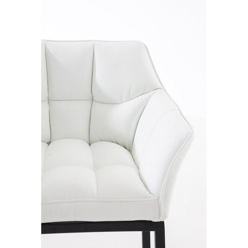 Taburete de bar Damaso B con estructura de 4 patas en color blanco