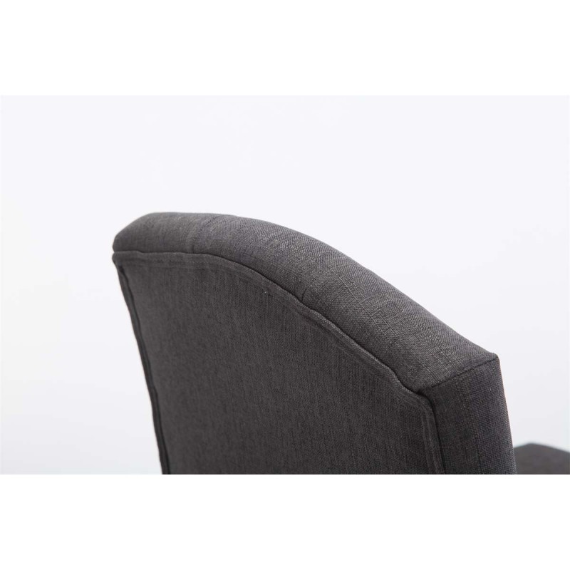 Taburete de bar Louise en tela antigua gris claro oscuro