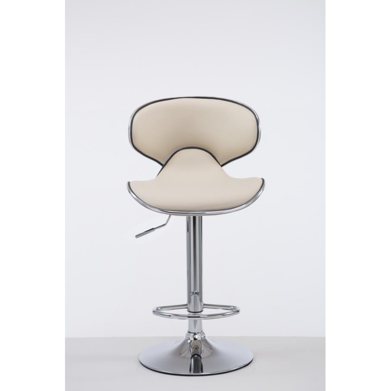 Taburete de bar Las Vegas V2 cromado color crema