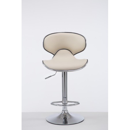 Taburete de bar Las Vegas V2 cromado color crema