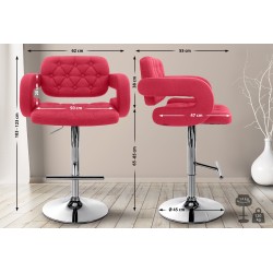 Taburete de bar rojo Dublin FABRIC C