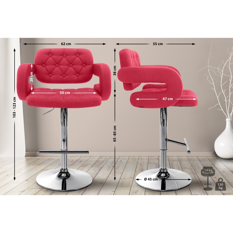 Taburete de bar rojo Dublin FABRIC C