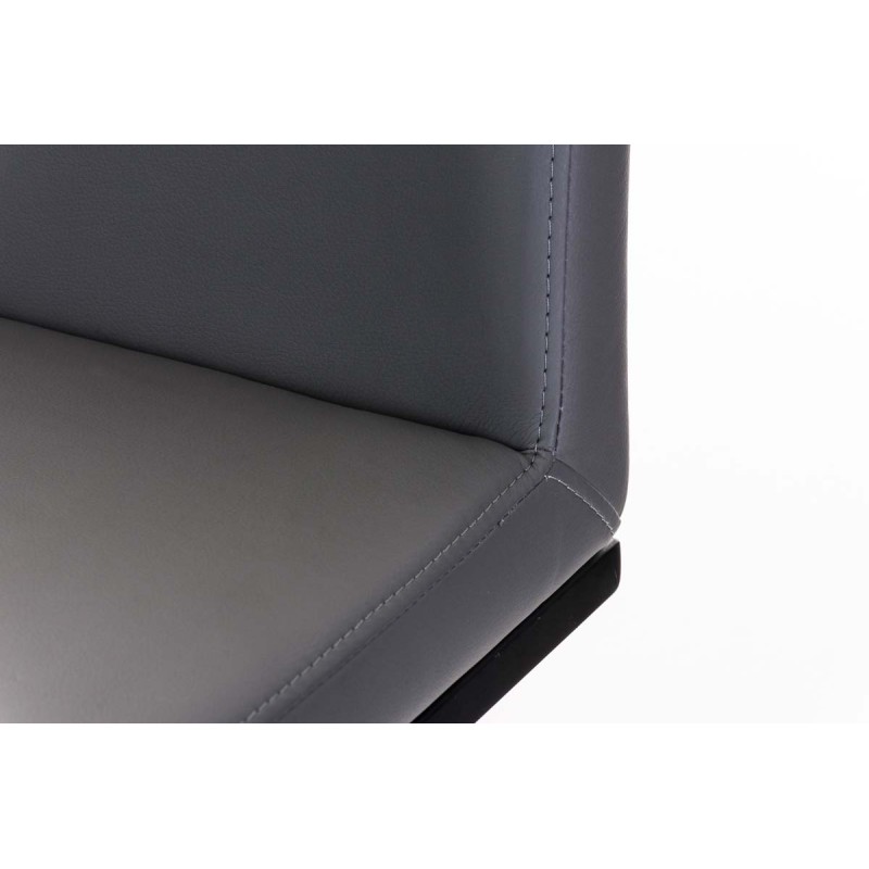 Taburete de bar Panama B en polipiel gris