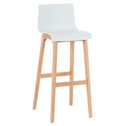 Taburete de bar Hoover Natura con estructura de 4 patas, blanco