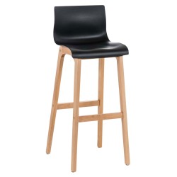 Taburete de bar Hoover Natura con 4 patas negras