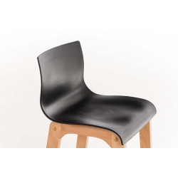 Taburete de bar Hoover Natura con 4 patas negras