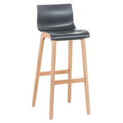 Taburete de bar Hoover Natura con estructura de 4 patas, gris