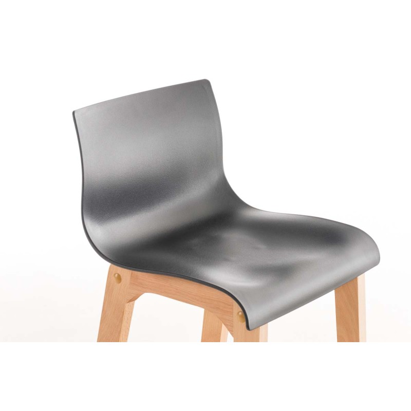 Taburete de bar Hoover Natura con estructura de 4 patas, gris