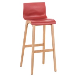 Taburete de bar Hoover Natura de 4 patas con estructura roja