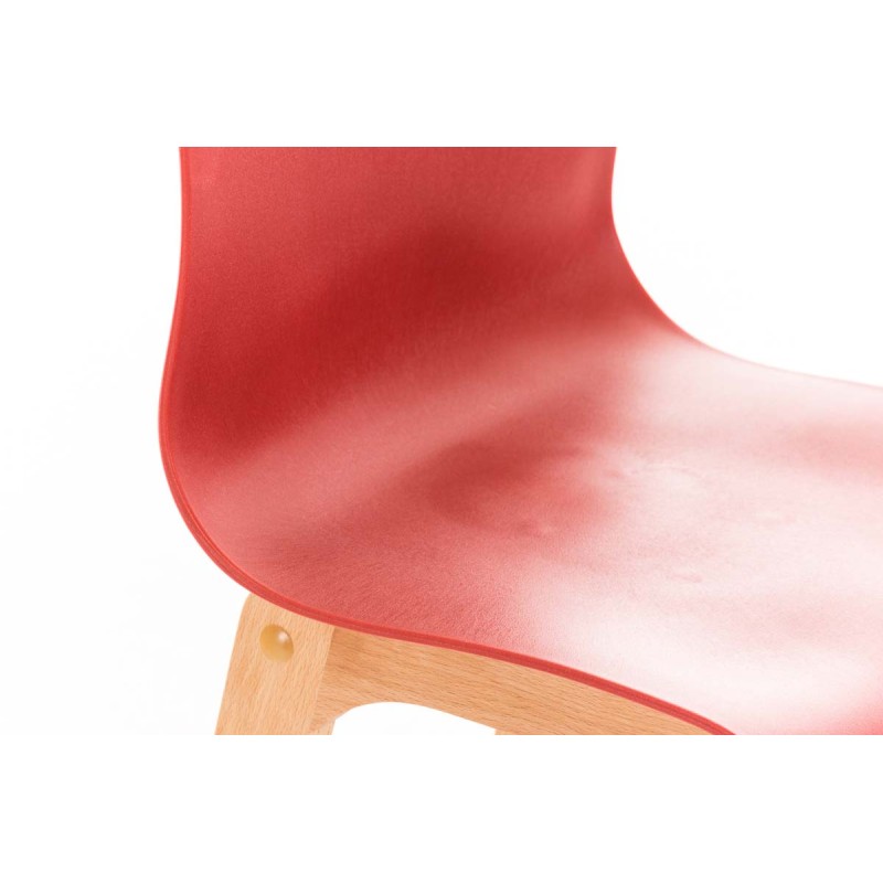 Taburete de bar Hoover Natura de 4 patas con estructura roja