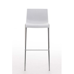 Taburete de bar cromado Hoover con estructura blanca y 4 patas Taburete de bar cromado Hoover con estructura blanca y 4 patas