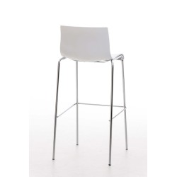 Taburete de bar cromado Hoover con estructura blanca y 4 patas Taburete de bar cromado Hoover con estructura blanca y 4 patas