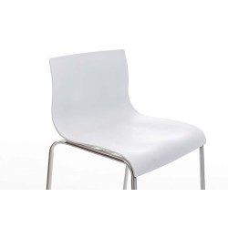 Taburete de bar cromado Hoover con estructura blanca y 4 patas Taburete de bar cromado Hoover con estructura blanca y 4 patas