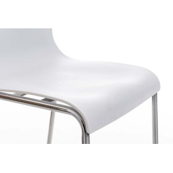 Taburete de bar cromado Hoover con estructura blanca y 4 patas Taburete de bar cromado Hoover con estructura blanca y 4 patas