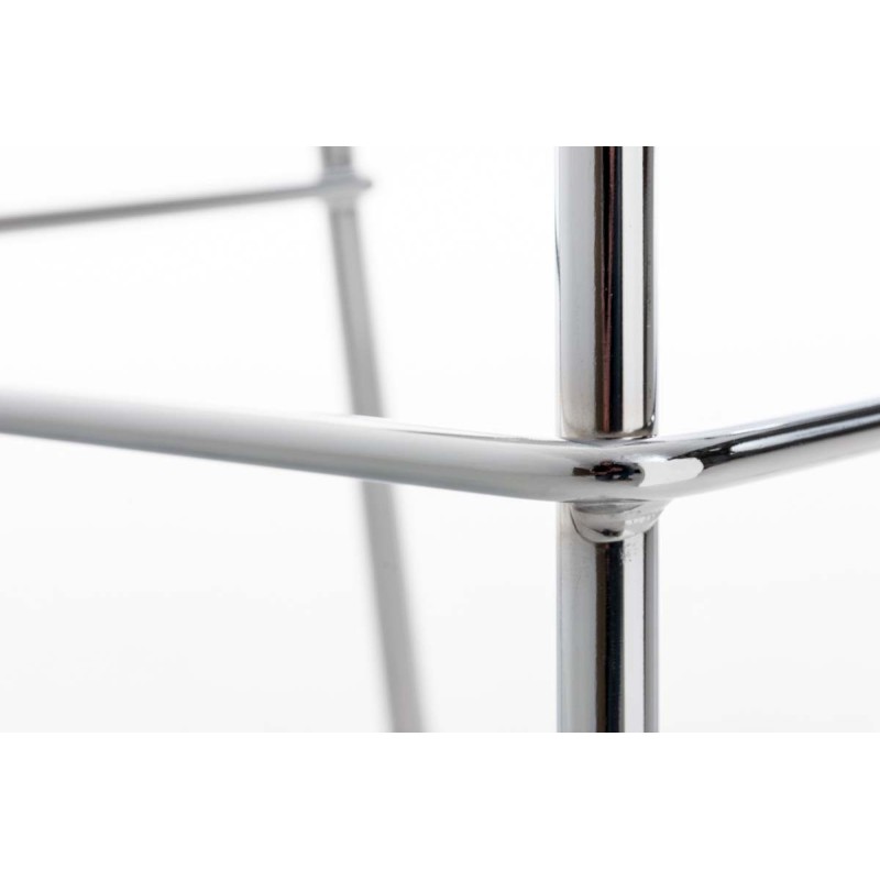 Taburete de bar cromado Hoover con estructura blanca y 4 patas