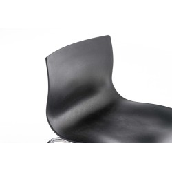 Taburete de bar Hoover cromado con estructura de 4 patas en color negro Taburete de bar Hoover cromado con estructura de 4 patas en color negro