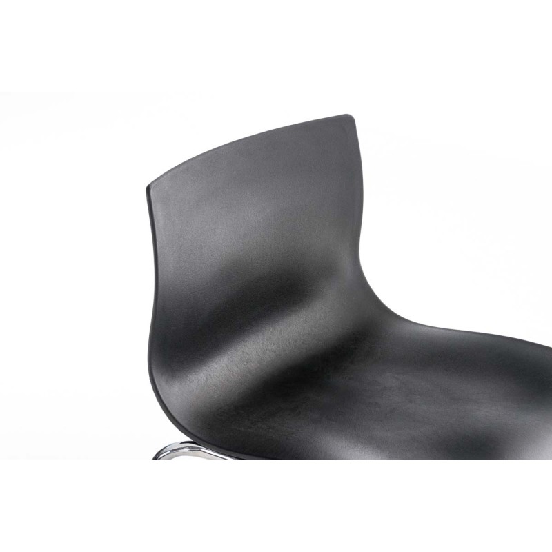 Taburete de bar Hoover cromado con estructura de 4 patas en color negro