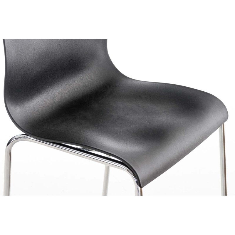 Taburete de bar Hoover cromado con estructura de 4 patas en color negro