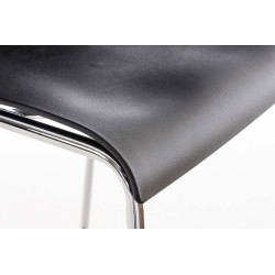 Taburete de bar Hoover cromado con estructura de 4 patas en color negro Taburete de bar Hoover cromado con estructura de 4 patas en color negro