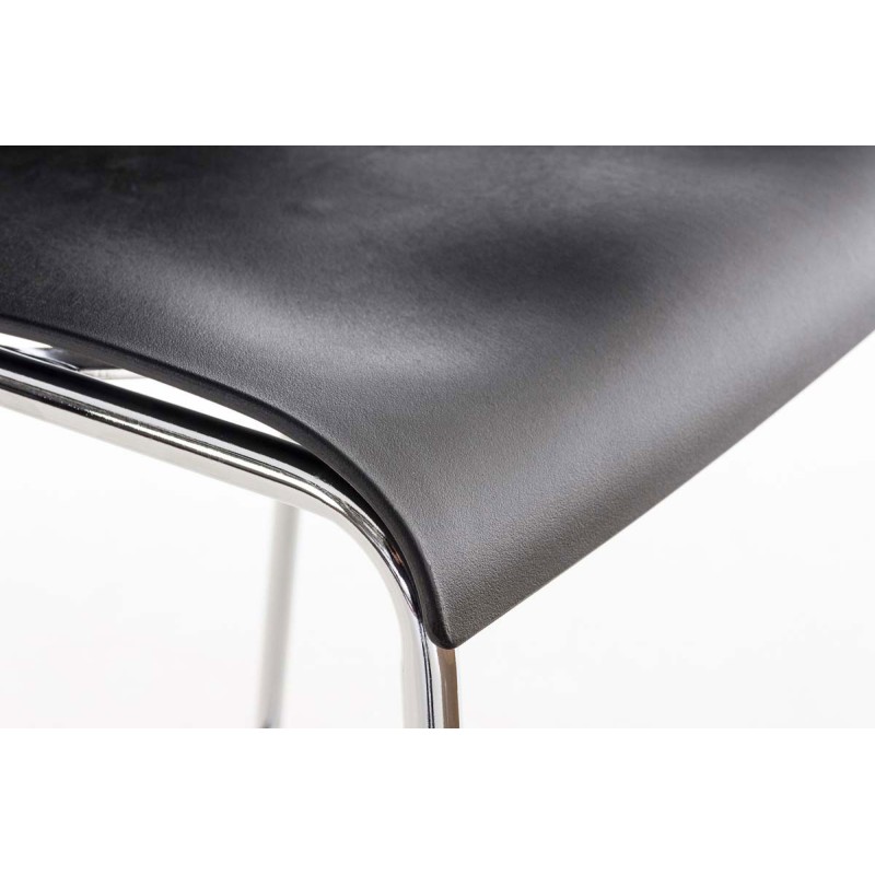 Taburete de bar Hoover cromado con estructura de 4 patas en color negro