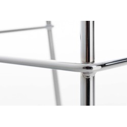 Taburete de bar Hoover cromado con estructura de 4 patas en color negro Taburete de bar Hoover cromado con estructura de 4 patas en color negro