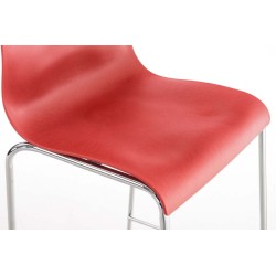 Taburete de bar Hoover cromado con estructura de 4 patas en color rojo Taburete de bar Hoover cromado con estructura de 4 patas en color rojo