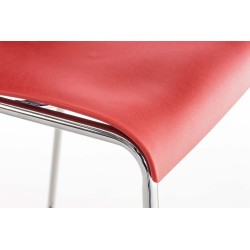 Taburete de bar Hoover cromado con estructura de 4 patas en color rojo Taburete de bar Hoover cromado con estructura de 4 patas en color rojo