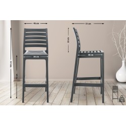 Taburete de bar Ares gris oscuro