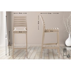 Taburete de bar de barro Ares