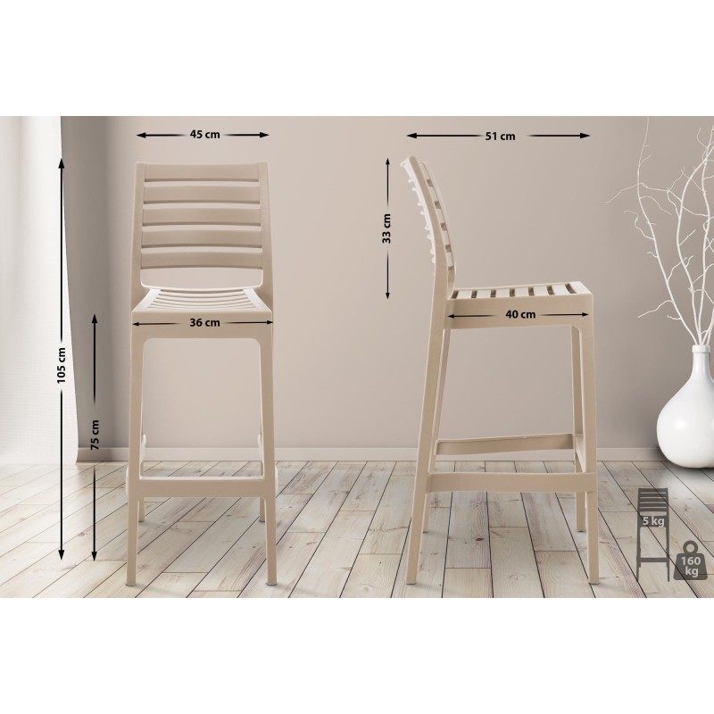 Taburete de bar de barro Ares