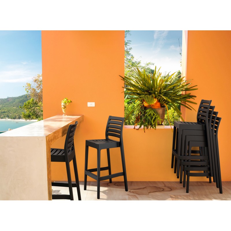 Taburete de bar negro Ares