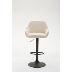 Taburete de bar Braga de piel sintética color crema