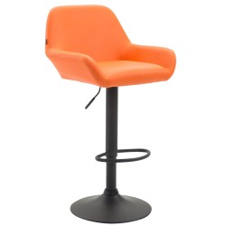Taburete de bar Braga en piel sintética naranja B