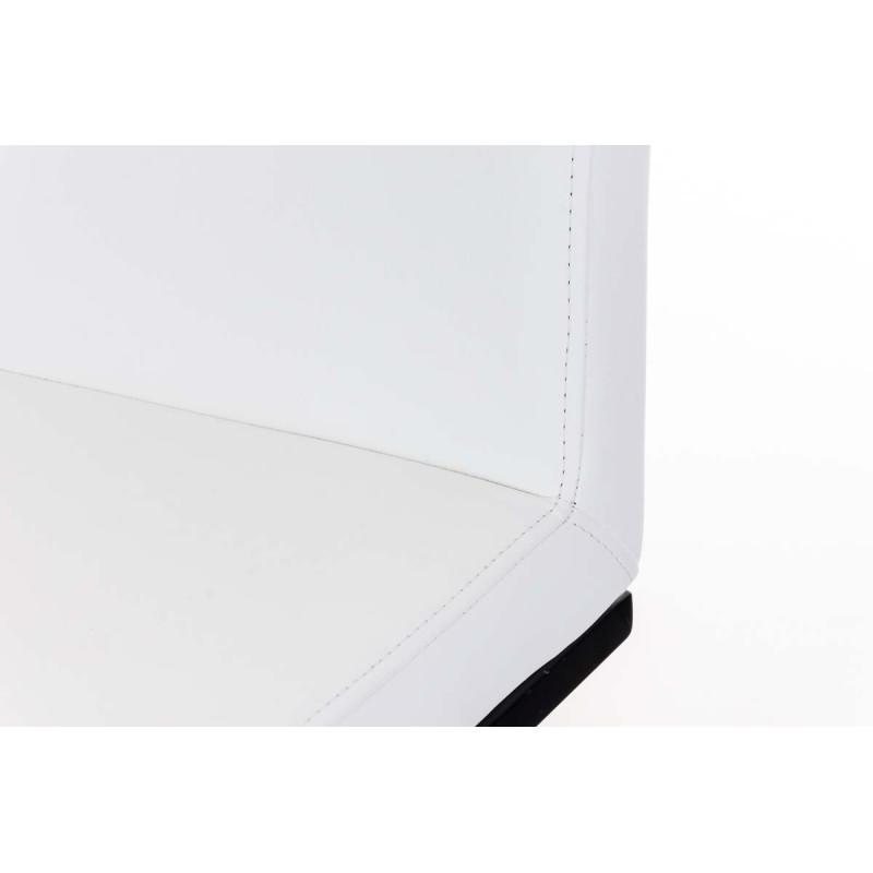 Taburete de bar Panamá B en piel sintética blanca